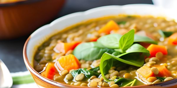 Lentil Soup with Spinach